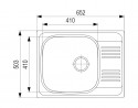 StrongSinks S1 sink Odra polished stainless steel 652x503 w.drip tray, top inst.
