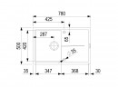 StrongSinks S3 Sink granite Labe 780, dim. 780x500 mm, with draining board, gray
