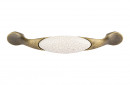 TULIP Handle Gipa 96 old brass/porcelain with cracked effect + screws