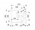 StrongSinks S3 Sink granite Vardar 615, 615x500 mm, drain.board and bath, black