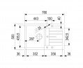 StrongSinks S3 Granite sink Vardar 780, 780x500 mm, with drain and tray, gray