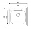 StrongSinks Sink polished stainless steel 480x480, upper assembly