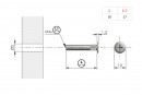 IF-nut Flat M4x30/17mm decorative with flat head