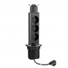 StrongPower Electric pull-out socket, 3x 230V, black, FR