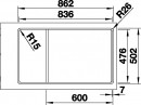 BLANCO 523001 Sink Andano XL 6S-IF Compact stainless steel InFino with eccentric