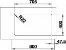 BLANCO 522991 Sink Andano 500/180-U stainl.steel InFino silk gloss no handle