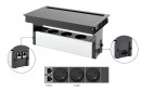 VersaFlap Mono 2.0, 3x 230V, 2x RJ45, Matte Black