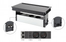 VersaFlap Mono 2.0, 2x 230V, 2x RJ45, 1x USB A/C, Matte Black