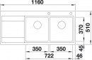 BLANCO 521664 Sink Divon II 8S-IF stainl.steel silk gloss InFino no eccentric