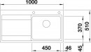 BLANCO 521660 Sink Divon II 5S-IF stainl. steel InFino silk gloss with eccentric