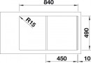 BLANCO 521657 Sink Divon II 45S-IF stainl.steel silk gloss InFino with eccent.