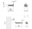 K-IF FLAT connecting fittings M4x30 - 40mm complete nickel