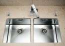 BLANCO 521617 Sink Claron 400/400-IF stainl.steel InFino silk gloss no handle