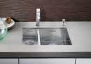 BLANCO 521614 Sink Zerox 340/180-U stainl.steel InFino silk gloss without handle