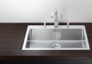 BLANCO 521634 Sink Claron 700-IF/A stainless steel InFino silk gloss with handle