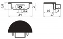 StrongLumio end caps for profile Groove 10 gen2, round, black, (pair)