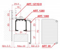 TERNO interior sliding door 40-120kg, cover profile black 1380/A/S 3m