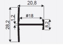 SEVROLL 05743 connecting rail H08/18 3m black mat
