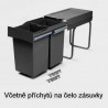 GOLLINUCCI Sorter Linea 222DM to cabinet door, 300 mm, 2bins, anthracite