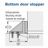 HAWA 20773 bottom door stop with centering, matt chrome
