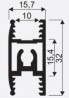 SEVROLL 03212 connecting rail H30 3m white gloss