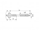 SPAX screw 4,5x70 flooring countersunk head TXS,W,4C MH fixing thread