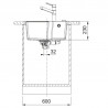 FRANKE Sink UBG 610-56 560 x 500mm white led