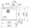 FRANKE Sink UBG 610-56 560 x 500mm gray stone