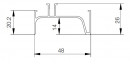 TULIP Gola Snap on vertical profile extreme 2700 mm stainless steel imitation