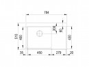 StrongSinks S3 Sink Nida 784,size 784 x 510 mm stainl.steel,drain on the right