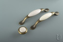 TULIP Knob Gipa antique brass/porcelain cracked + screws