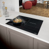 FRANKE Induction hob with extractor hood FSM 7081 HI black glass/white graphic