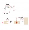 TULIP Gola profile 1725/16 + gasket 3900mm anodised aluminium