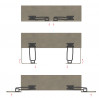 TERNO Spin fittings set for folding doors, 597mm, 23mm, gray