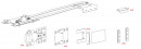 TERNO Spin fittings set for folding doors, 597mm, 23mm, gray