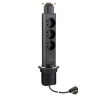 StrongPower electric socket pull-up, 3x 230V,  1x USB A/C, black, FR
