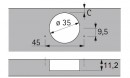 HETTICH 9044880 Intermat 9966 32mm B12.5 TB42 P2O