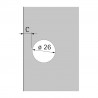 HETTICH 69600 Perfekt 5204 slide-on inserted 45° on drilled glass