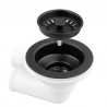 StrongSinks S3 Space Saving Siphon for Granite Sinks, Black Strainer Valve
