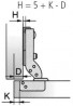 StrongHinges S3 hinge half overlay slide-on with plate