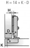 StrongHinges S3 hinge full overlay slide-on with plate