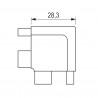 TULIP Gola inner corner of door J profile - anodised aluminium