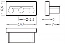 StrongLumio  end caps for Begton 12 profile, flat, light gray (pair)