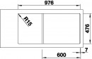BLANCO 522999 Andano XL 6S-IF InFino stainless steel sink with eccentric