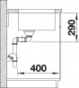 BLANCO 522987 Sink Andano 400/400-U stainl.steel InFino silk gloss no handle