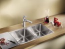 BLANCO 522981 Sink Andano 340/340-IF stainl.steel InFino silk gloss no handle