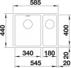 BLANCO 522977 Sink Andano 340/180-U stainl.steel InFino silk gloss no handle