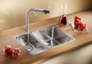 BLANCO 522973 Sink Andano 340/180-IF stainl.steel InFino silk gloss no handle