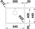 BLANCO 522965 Sink Andano 500-IF stainl. steel InFino silk gloss without handle