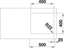 BLANCO 522963 Sink Andano 450-U stainless steel InFino silk gloss without handle